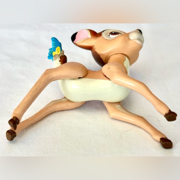 1988 Vintage Walt Disney Bambi Deer Plastic Animal Movable Legs Butterfly Tail - Picture 8 of 9